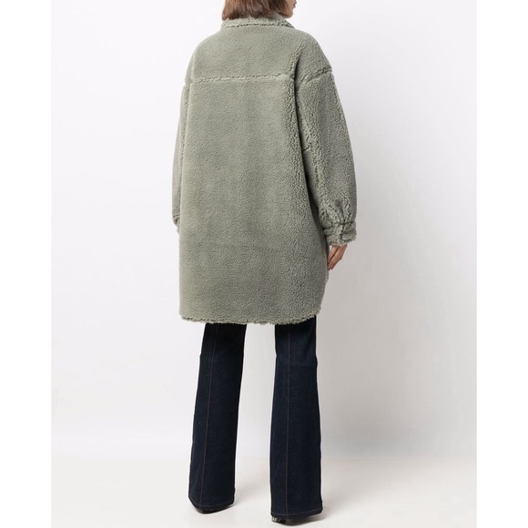 Stand Studio Sabi faux fur teddy sherpa jacket sage green - Picture 4 of 13